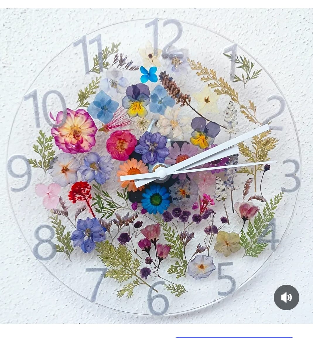 Orologio da Parete con Fiori Veri della Maremma