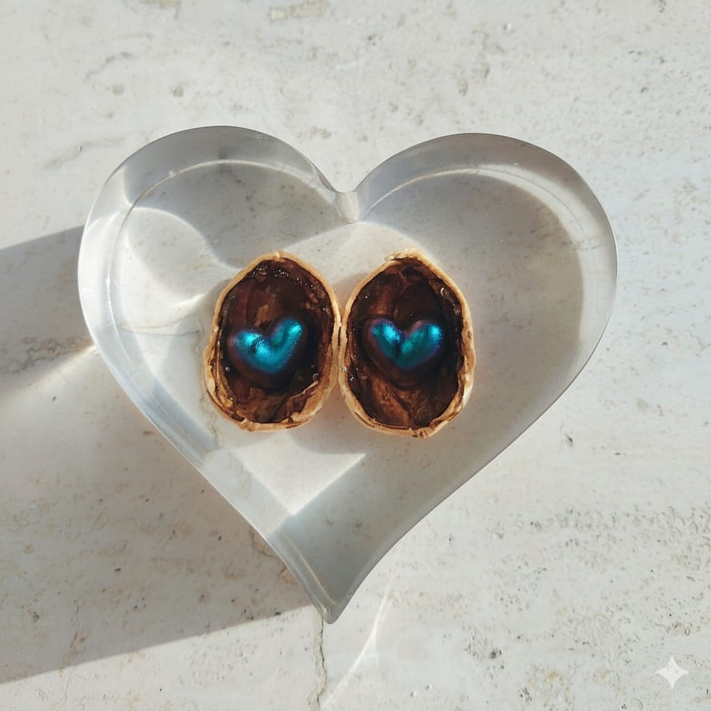 Cuore Personalizzato con Noce e Cuoricini - Regalo Speciale