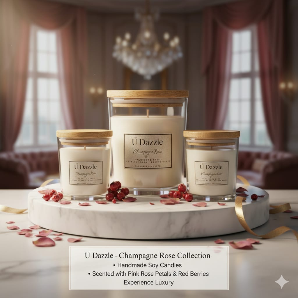 Candela Champagne Rose - Fragranza Luxury
